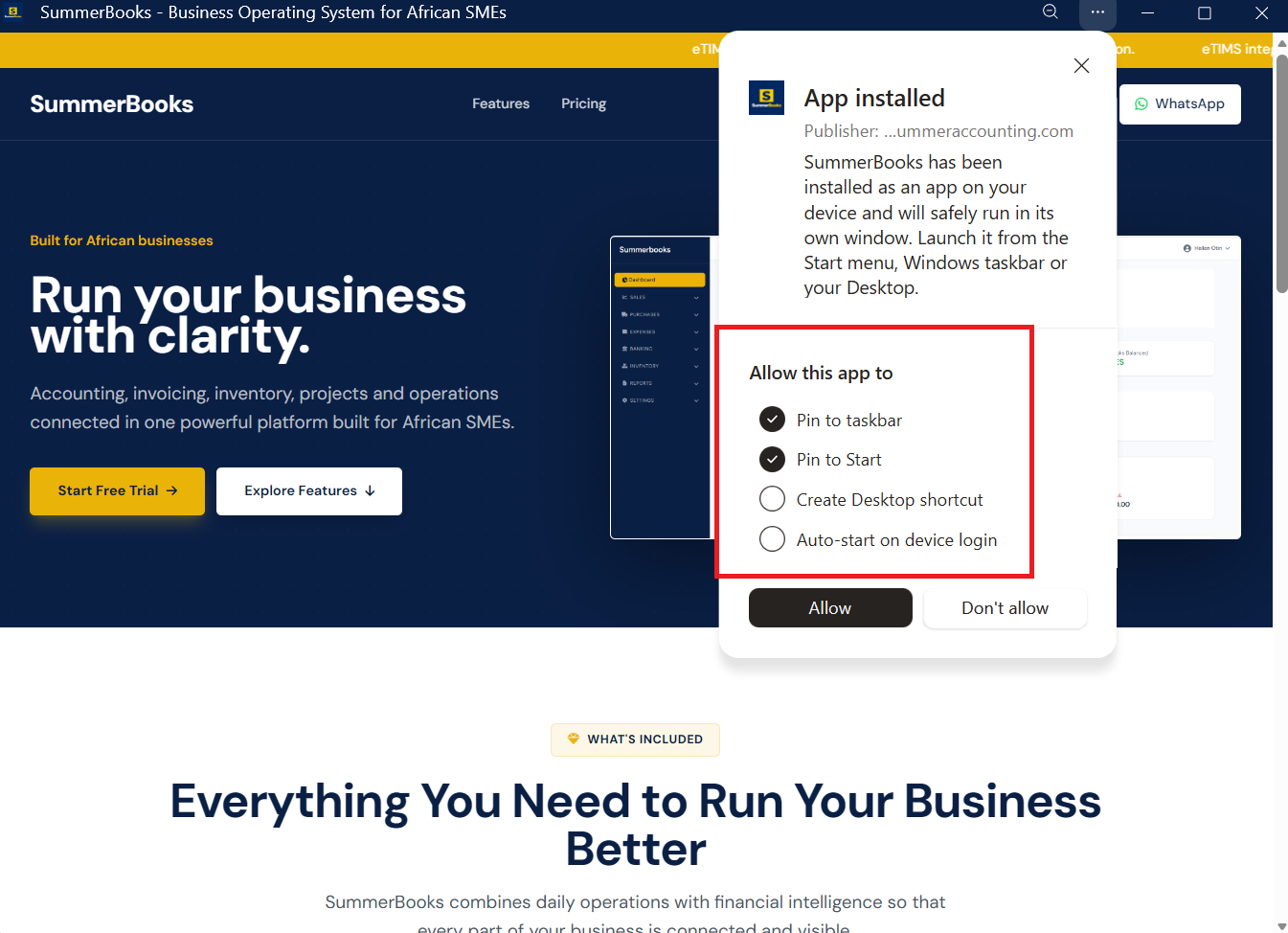 Microsoft Edge SummerBooks access options
